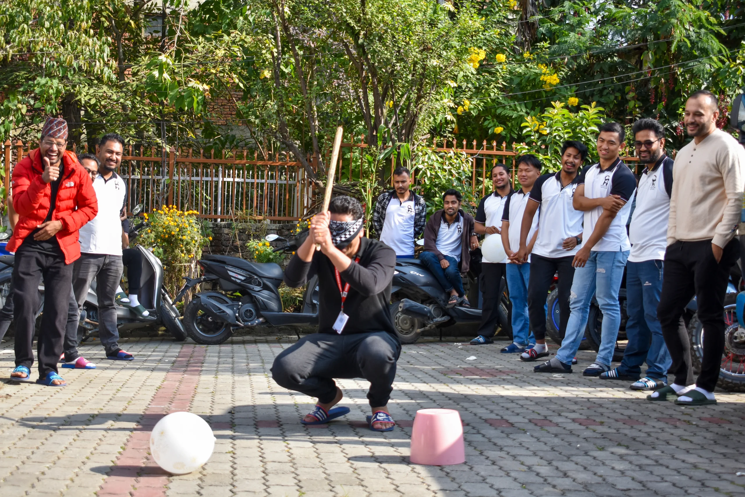 New batch showcasing their creative work during a filmmaking showcase at Omega Film Institute Nepal.