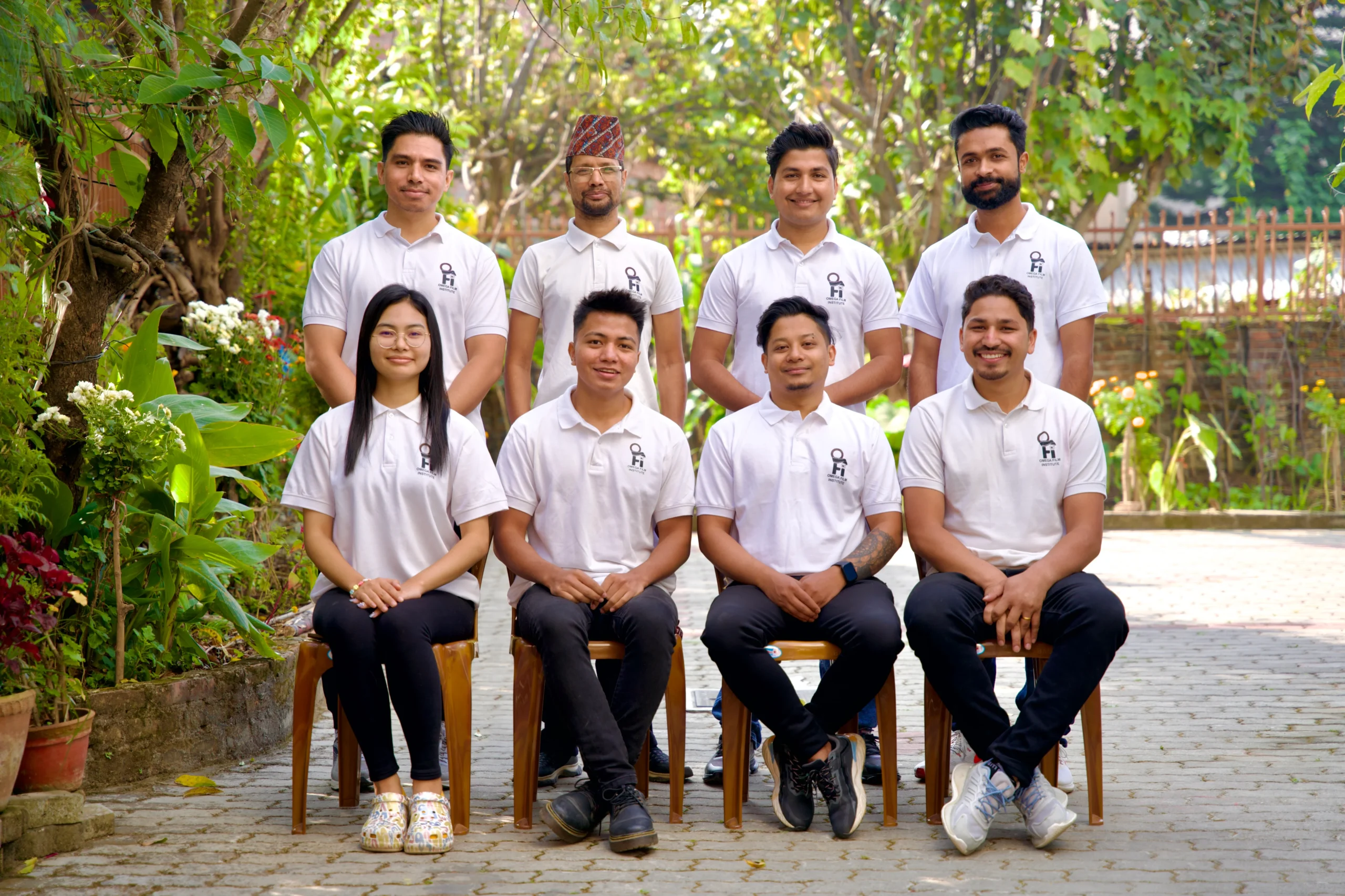 Group photo of the experienced faculty members at Omega Film Institute Nepal, the best film school in Nepal.